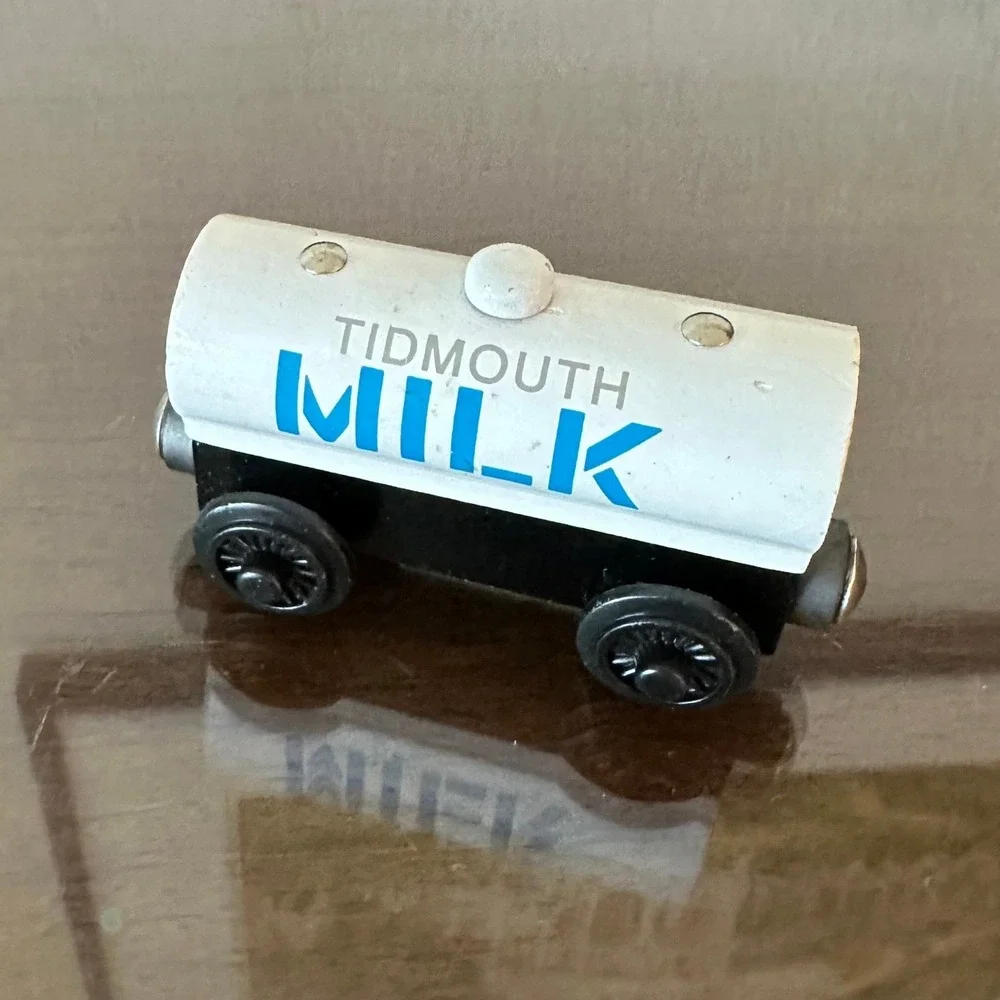 Vintage Thomas & Friends Wooden Railway Tidmouth Milk Tanker 1996 Learning Curve